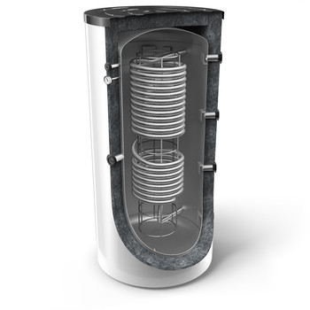 Kombinált 800 literes puffertartály 1 rozsdamentes acél csőkígyóval, fűtési rendszerekhez és használati melegvíz-készítéshez