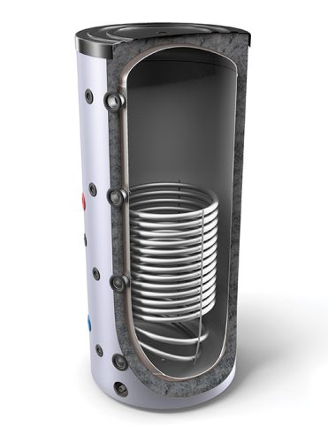 Fűtési 1500 literes puffer tártály 1 hőcserélővel hőszigetelt melegvíz tárolás céljára ERP B energiaosztály