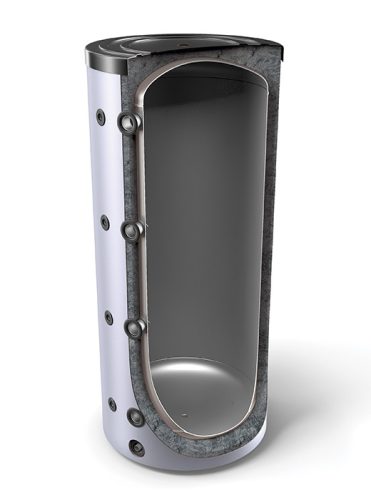 Fűtési 2000 literes Tesy puffer tártály hőcserélő nélkül hőszigetelt melegvíz tárolás céljára ERP C energiaosztály