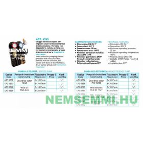 Napkollektor szolár állomás 8-30 l/p nagy teljesítményű 2 oldali Tiemme 2 körös keringető szivattyú 