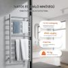 Elektromos törölközőszárító radiátor 10 rudas ezüst színű falra szerelhető törölközőmelegítő LED kijelzővel időzítővel 50-70°C