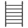 Elektromos törölközőszárító radiátor 6 rudas, falra szerelhető, fekete – LED kijelzővel és időzítővel