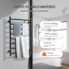 Elektromos törölközőszárító radiátor 8 rudas fekete színű falra szerelhető törölközőmelegítő LED kijelzővel időzítővel 50-70°C