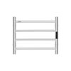 Elektromos törölközőszárító radiátor 4 rudas, falra szerelhető, ezüst színű – LED kijelzővel és időzítővel