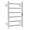 Elektromos törölközőszárító radiátor 6 rudas, falra szerelhető, ezüst – LED kijelzővel és időzítővel