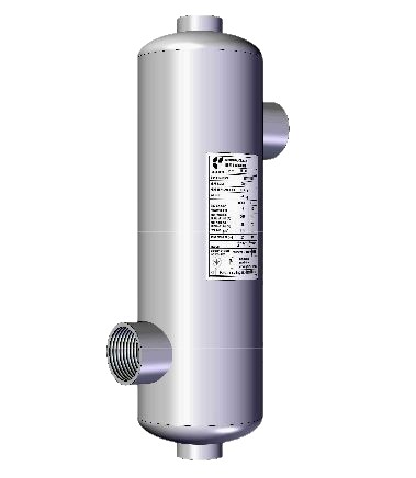 Nordic hengeres hőcserélő 25kW, medence fűtére, rozsdamentes acélból, 30m3 medencéig