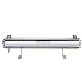  Ipari vízfertőtlenítő, beépített 220 W-os PHILIPS UV sterilizáló lámpával, rozsdamentes acél házban. 11.250l/h víz fertőtlenítésére alkalmas.