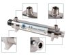 UV sterilizer, with built-in PHILIPS UV disinfection lamp, in a stainless steel housing. It is suitable for disinfecting 33,600 l of water per day.