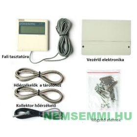   Napkollektor vezérlés SR868 2 szivattyú, 1 motoros szelep, fűtés kapcsolása, 1500 W fűtés. Kontroller vezérlő szolár szabályzó 5 érzékelő