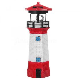Napelemes világítótorony forgó fénnyel 30 cm piros