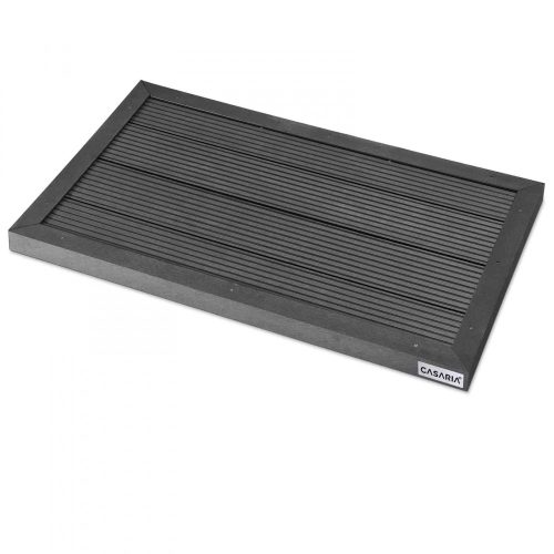 Solar shower outlet WPC 101x63x5.5 cm non-slip grid for garden shower in anthracite color