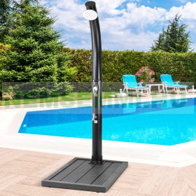   Szolár zuhany kilépő WPC 101x63x5,5 cm csúszásmentes rács kerti zuhany részére antracit színben