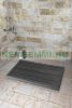Solar shower outlet WPC 101x63x5.5 cm non-slip grid for garden shower in anthracite color