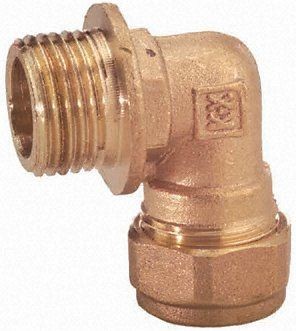 Réz kötőelem könyök csatlakozó toldóelem fitting két kollektor összekötésére 3/4" + 22 mm roppantós ( szorítós ) összekötő Réz kötőelem könyök csatlakozó toldóelem fitting két kollektor összekötésére 3/4" + 22 mm roppantós ( szorítós ) összekötő